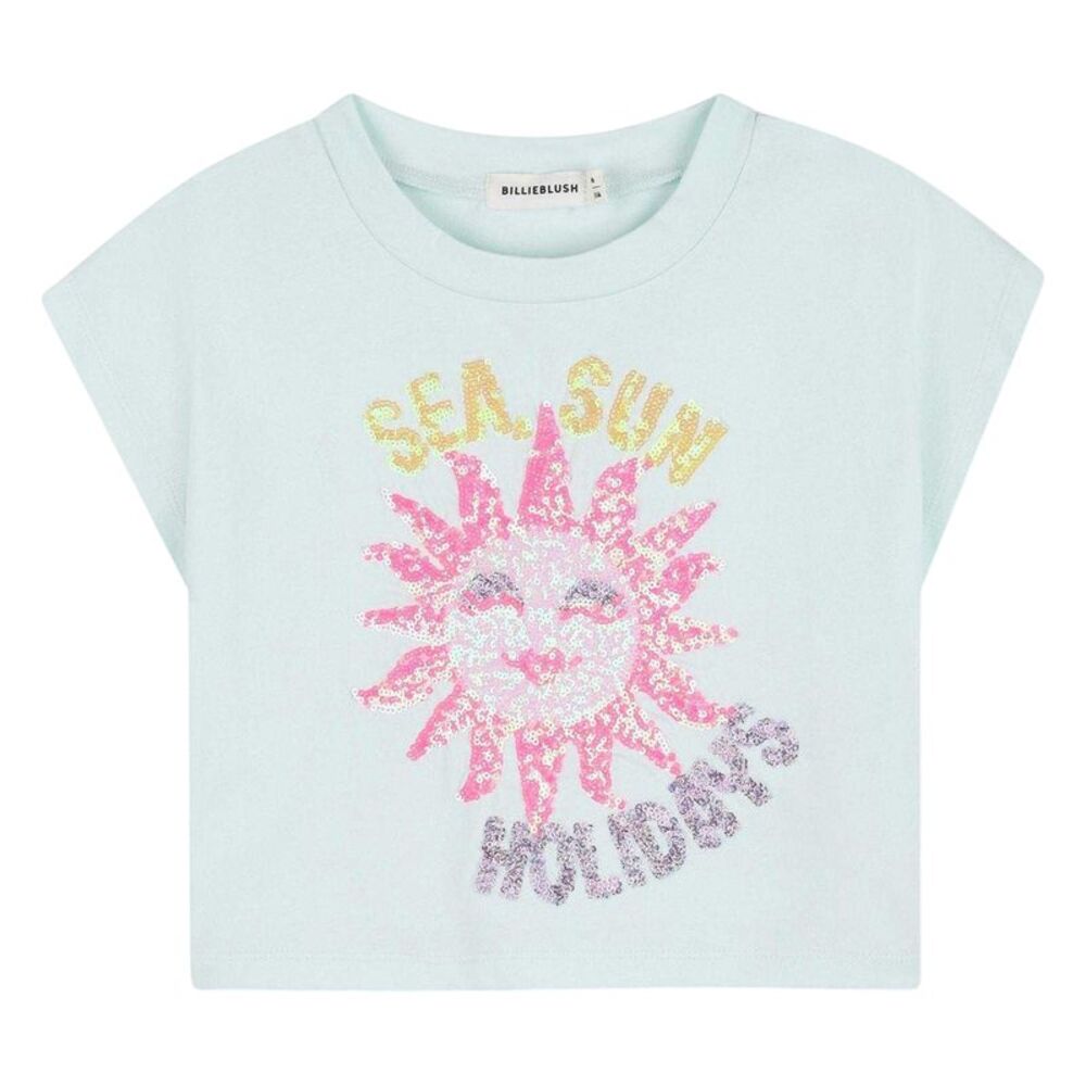 Billieblush Girls Sequin Regular T-Shirt / Light Green